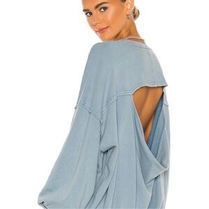 Free People Blue open back Sweater